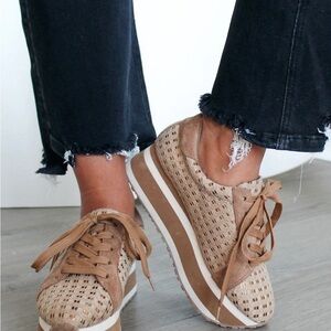 Pierre Dumas Tan Platform Sneakers